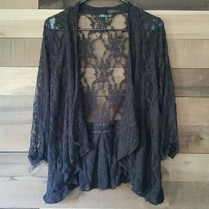 Black Lace 3/4 in Sleeve Jacket